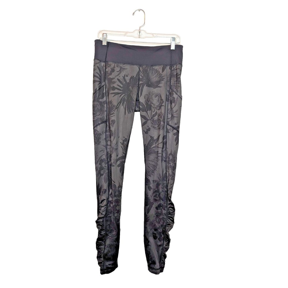 Lululemon Womens Speed Leggings Brisk Bloom Floral Sz 8 Pockets Yoga Workout